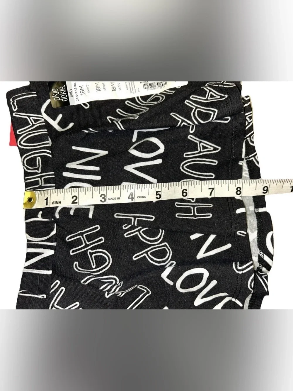 Black & White Graphic Print Typography Skort Love Laugh Happy Nice All-over Text - Picture 4 of 4
